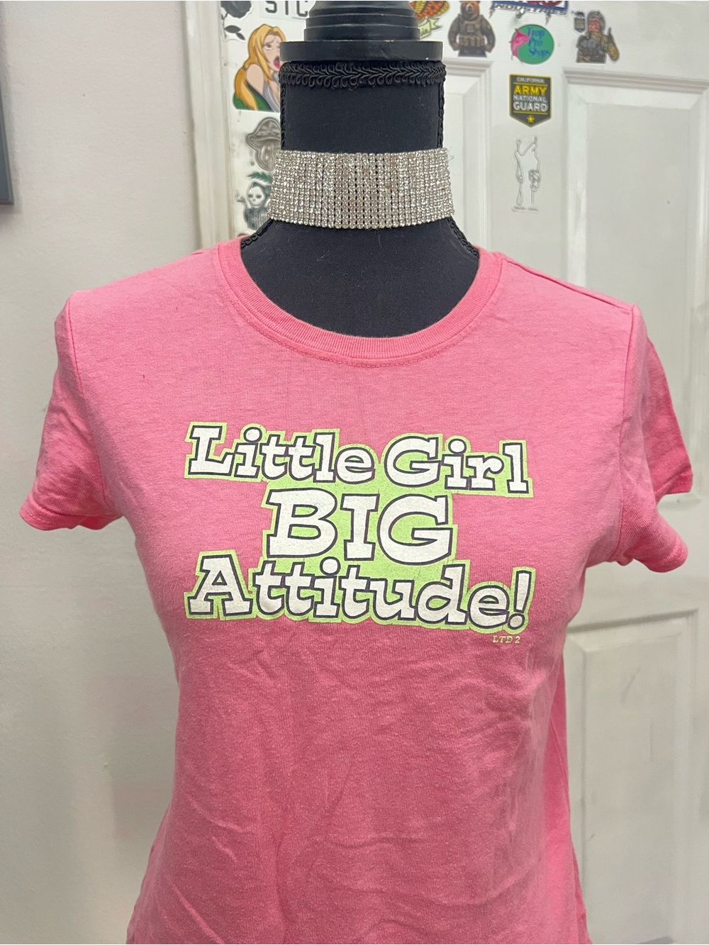 Limited Too Pink 'Little Girl BIG Attitude!' Tee (minor stains,read description)